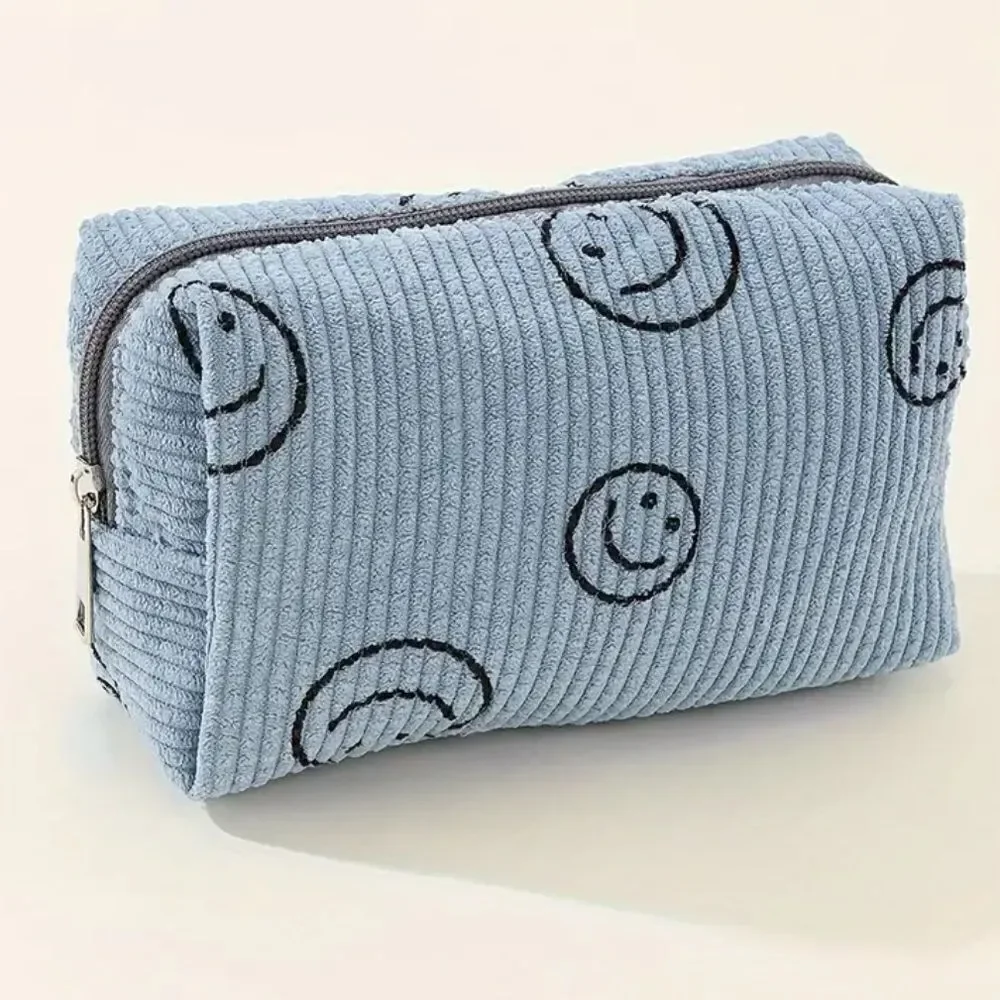 Smiley Face Corduroy Makeup Bags